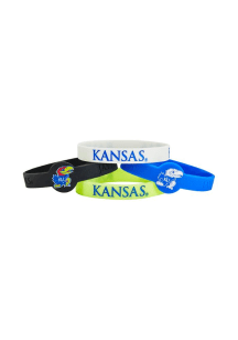 Kansas Jayhawks 4pk Silicone Emblem Kids Bracelet
