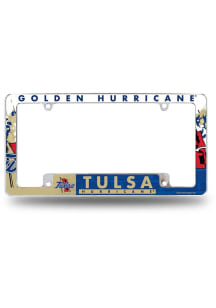 Blue Tulsa Golden Hurricane All Over Chrome License Plate Frame