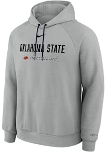 Nike Oklahoma State Cowboys Mens Grey Practice Fleece Long Sleeve Hoodie