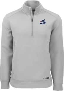 Cutter and Buck Chicago White Sox Mens Grey Cooperstown  Roam Long Sleeve Qtr Zip Pullover