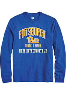 Mark  Jr Haynesworth Pitt Panthers Blue NIL Arch Logo Long Sleeve Player T Shirt