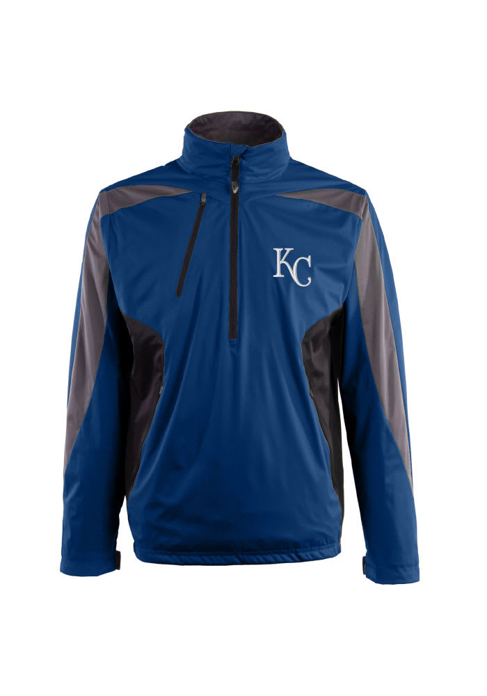 Antigua Kansas City Royals Mens Blue Discover Long Sleeve 1/4 Zip Pullover