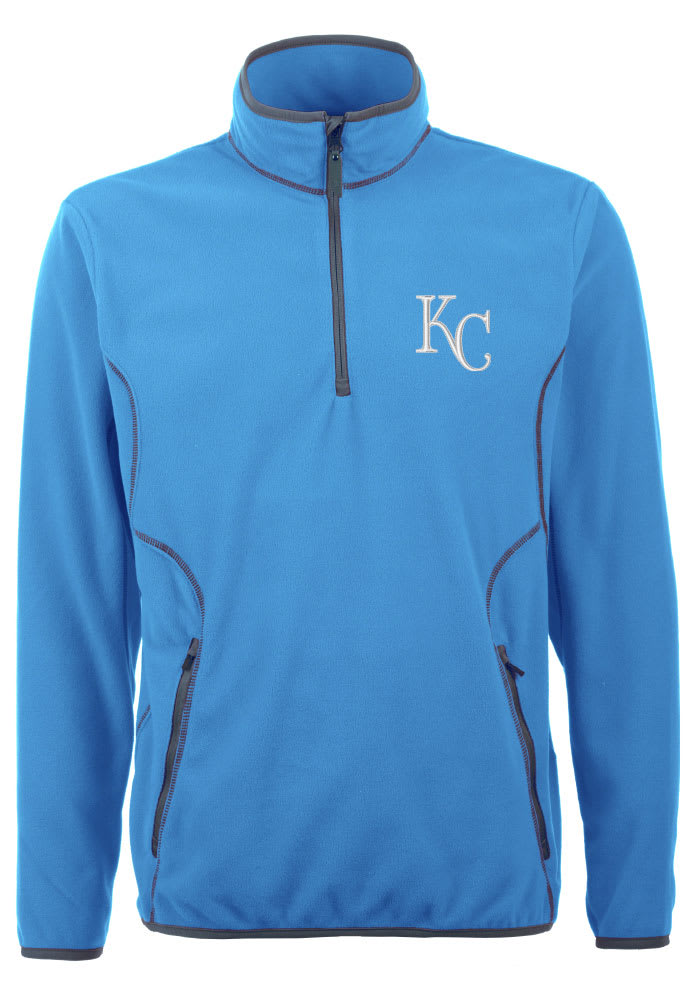 Antigua Kansas City Royals Mens Blue Ice Long Sleeve 1/4 Zip Pullover