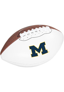 Michigan Wolverines White Nike Team And Jordan Logo Autograph Football