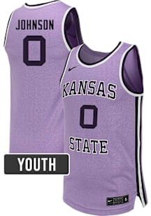 Marcus Johnson Nike Youth Lavender K-State Wildcats NIL Name And Number Basketball Jersey Jersey