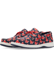 Boston Red Sox Navy Blue Summer Canvas Boat Womens Shoes