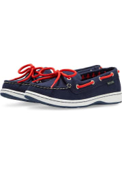 Boston Red Sox Navy Blue Sunset Canvas Boat Womens Shoes