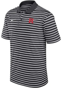 Mens Rutgers Scarlet Knights Black Nike Victory Stripe Short Sleeve Polo Shirt