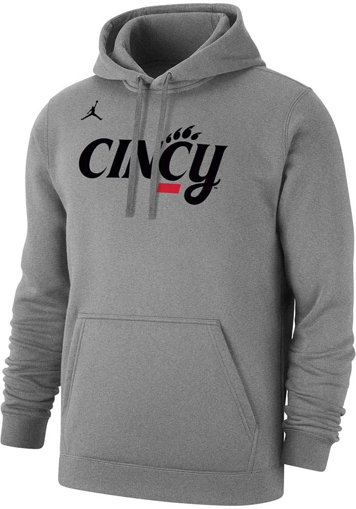 Nike Mens HEATHER GREY Cincinnati Bearcats Script Cincy Jordan Hoodie