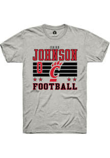 Isaiah Johnson Rally Mens Ash Cincinnati Bearcats NIL Striped Player T Shirt