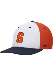 Nike Syracuse Orange White Pro Square Visor Flat Brim Mens Snapback Hat
