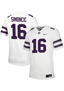 Kellen Simoncic  Nike K-State Wildcats White Game Name And Number Football Jersey