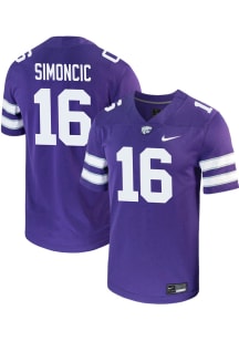 Kellen Simoncic  Nike K-State Wildcats Purple Game Name And Number Football Jersey