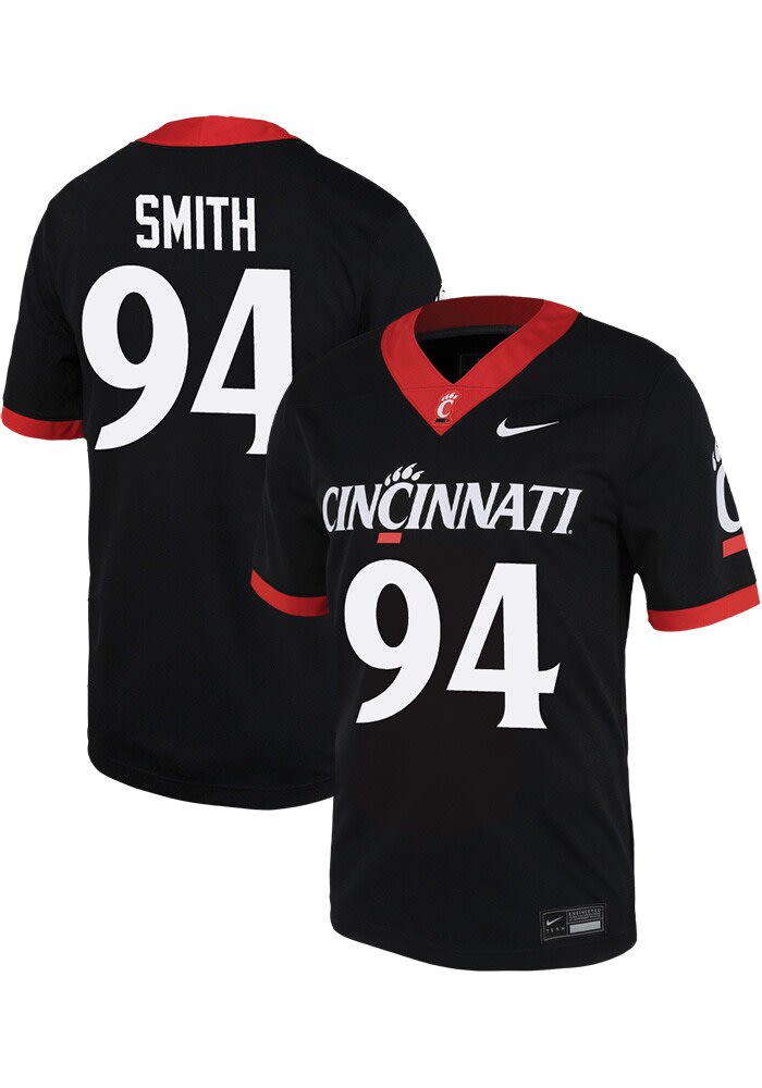 Keilan Smith Nike Cincinnati Bearcats Black 94 NIL Game Name And Number Football Jersey