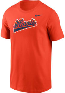 Illinois Fighting Illini Orange Nike Team Name Script Short Sleeve T Shirt