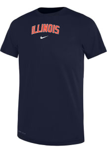 Boys Illinois Fighting Illini Navy Blue Nike Legend Short Sleeve T-Shirt