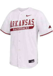 Nike Arkansas Razorbacks Mens White Limited Full Button Jersey