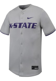 Mens K-State Wildcats Grey Nike Limited Full Button Jersey