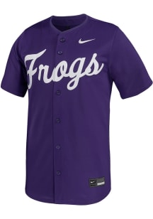 Nike TCU Horned Frogs Mens Purple Limited Full Button Baseball Jersey