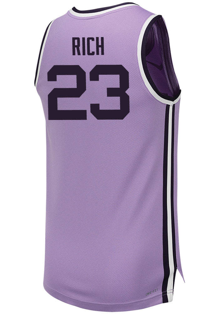 Macaleab Rich Nike K-State Wildcats Lavender Replica Name And Number Jersey