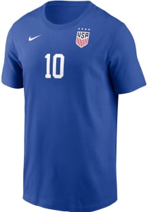 Lindsey Horan USWNT Blue Name Number Short Sleeve Player T Shirt