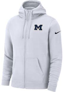 Nike Michigan Wolverines Mens White Club Fleece Long Sleeve Full Zip Jacket