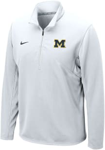 Nike Michigan Wolverines Mens White Training Long Sleeve 1/4 Zip Pullover