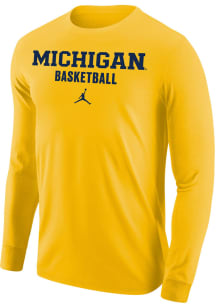 Nike Michigan Wolverines Yellow Core Jordan Long Sleeve T Shirt