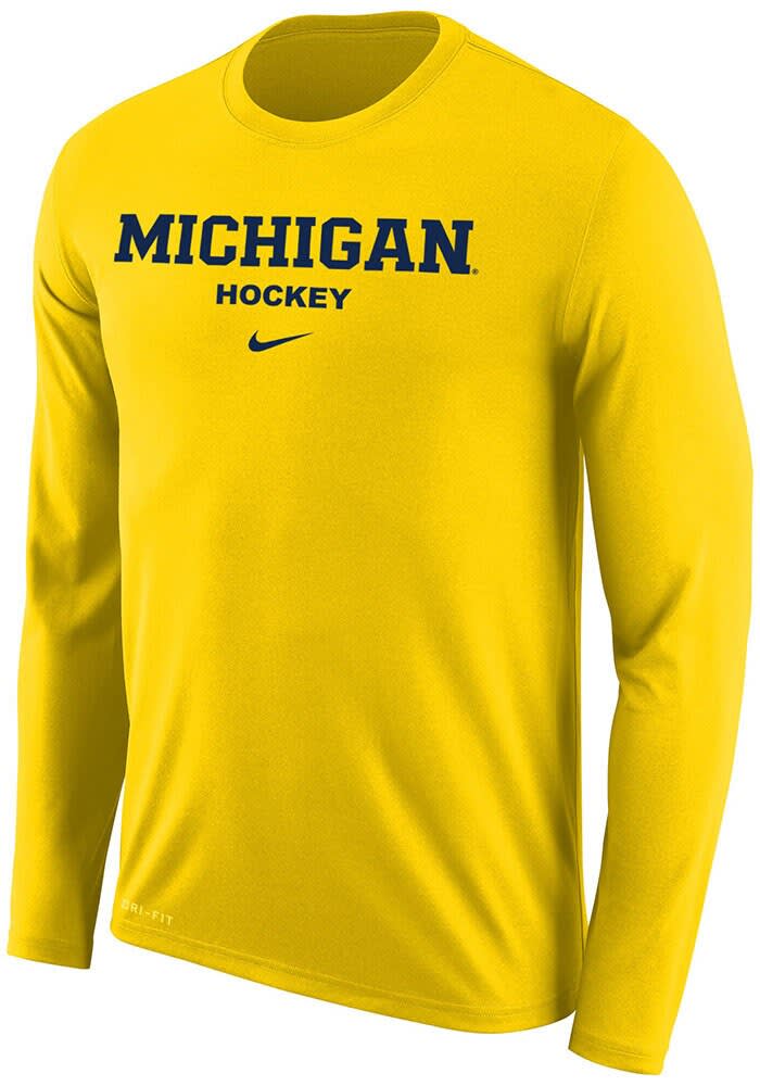 Nike University of Michigan White Long Sleeve Basic Dri-FIT Legend Tee