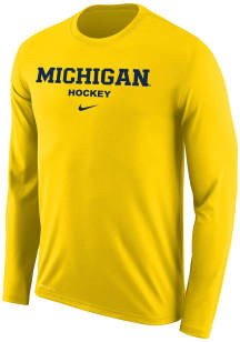 Nike Michigan Wolverines Yellow Legend Long Sleeve T-Shirt