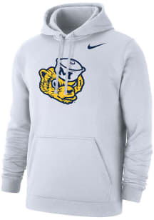 Mens Michigan Wolverines White Nike Club Fleece Vintage Logo Hooded Sweatshirt