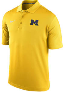 Nike Michigan Wolverines Mens Yellow Varsity Short Sleeve Polo