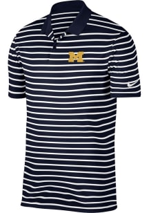 Mens Michigan Wolverines Navy Blue Nike Victory Stripe Short Sleeve Polo Shirt
