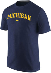 Nike Michigan Wolverines Navy Blue TriBlend Short Sleeve Fashion T Shirt