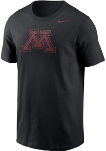 Minnesota Golden Gophers Black Nike Primary Logo Short Sleeve T Shirt