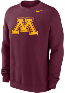 Mens Minnesota Golden Gophers Maroon Nike Primary Logo Crew Sweatshirt