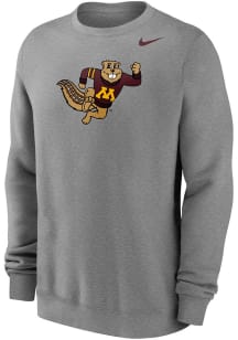 Mens Minnesota Golden Gophers Grey Nike Alt Logo Crew Sweatshirt