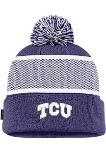 Nike TCU Horned Frogs Purple Peak Beanie Pom Mens Knit Hat