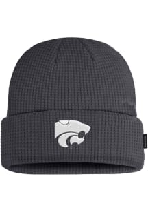 K-State Wildcats Nike Terra Beanie Waffle Mens Knit Hat - Charcoal