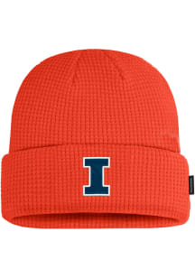 Illinois Fighting Illini Nike Terra Beanie Waffle Mens Knit Hat - Orange