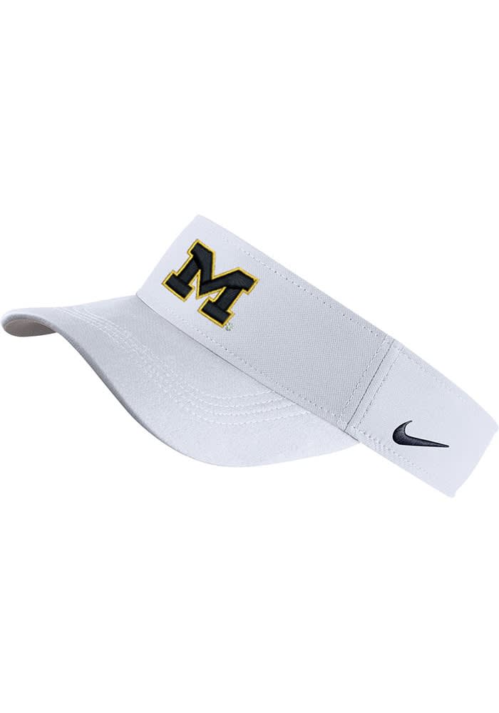 Michigan Wolverines DriFit Visor White Nike Adjustable Visor