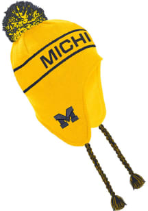 Nike Michigan Wolverines Yellow Earflap Beanie Mens Knit Hat