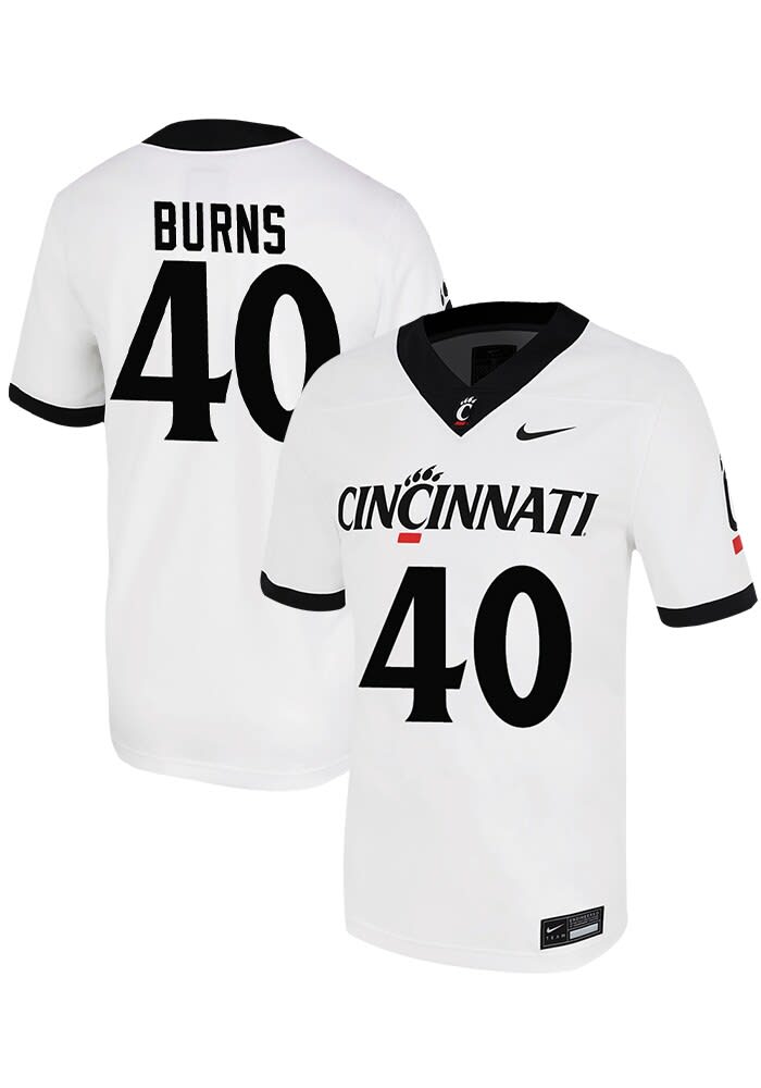 Kamari Burns Nike Cincinnati Bearcats White Logo NIL Game Name And Number Football Jersey