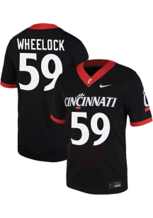 Jake Wheelock Nike Mens Black Cincinnati Bearcats 59 NIL Game Name And Number Football Jersey