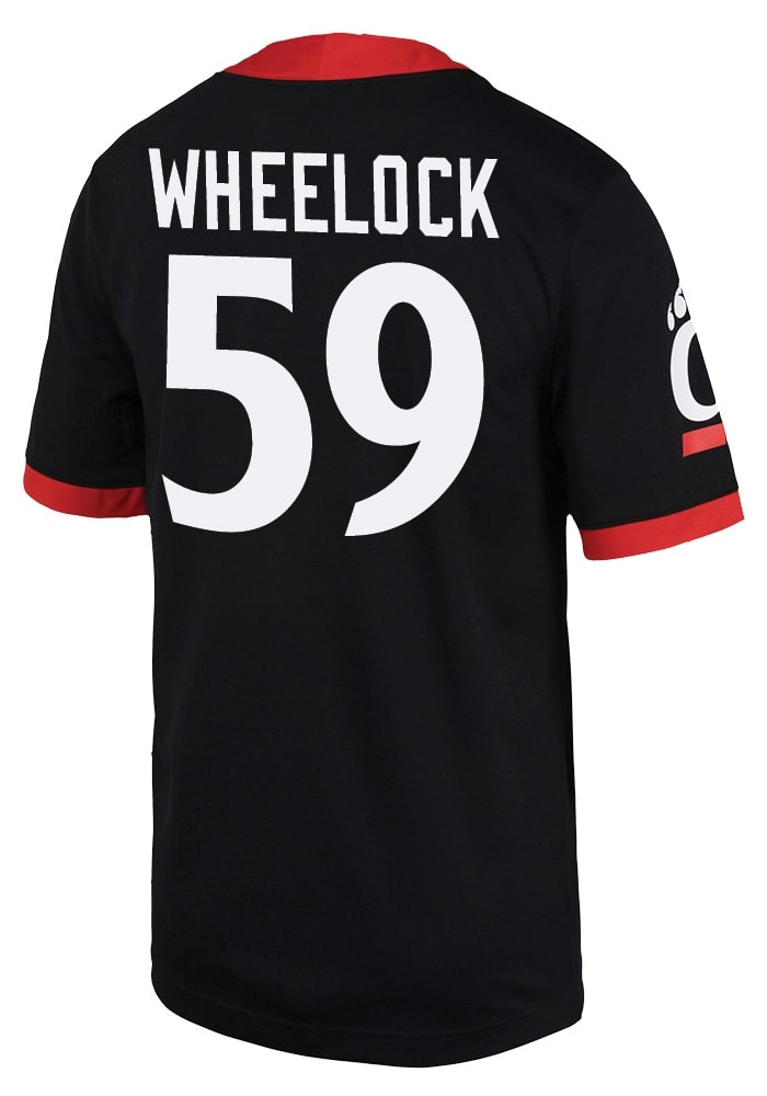 Jake Wheelock  Nike Cincinnati Bearcats Black 59 NIL Game Name And Number Football Jersey