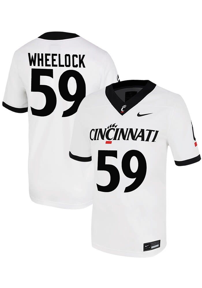 Jake Wheelock Nike Cincinnati Bearcats White Wordmark NIL Game Name And Number Football Jersey