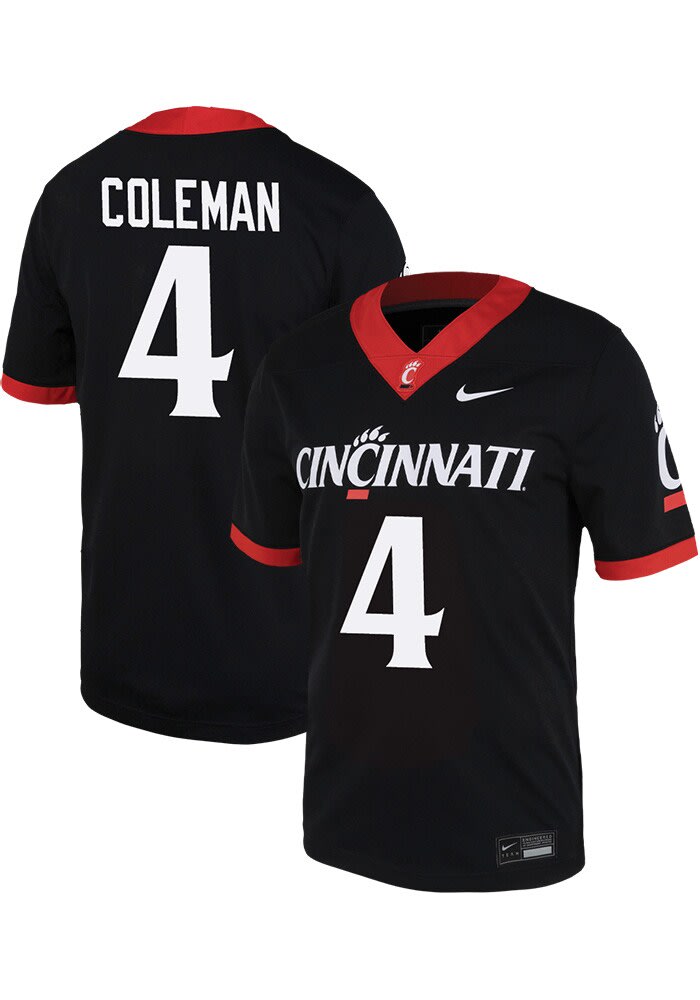 Mikah Coleman Nike Cincinnati Bearcats Black 4 NIL Game Name And Number Football Jersey