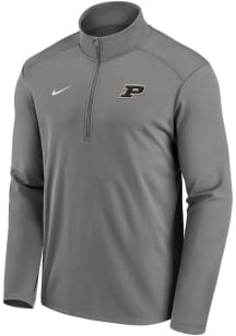 Nike Purdue Boilermakers Mens Grey Primary Logo Intensity Long Sleeve Qtr Zip Pullover