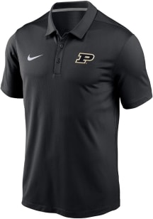 Mens Purdue Boilermakers Black Nike Primary Logo Varsity Short Sleeve Polo Shirt