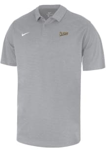 Mens Purdue Boilermakers Grey Nike Vintage Script Heather Short Sleeve Polo Shirt